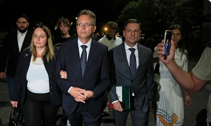 Hankó Balázs az őrizetbevétel előtt