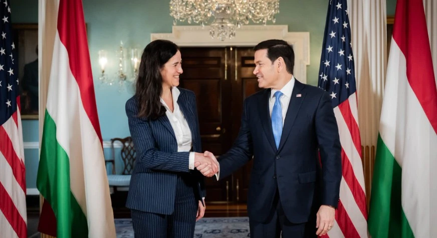 Orbán Anita és Marco Rubio.